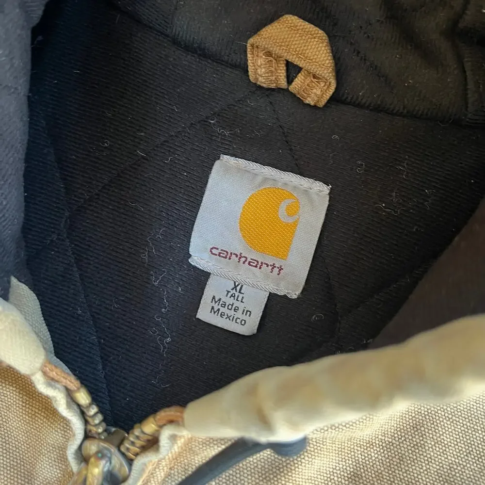 Carhartt J130 brown hooded work wear jacket